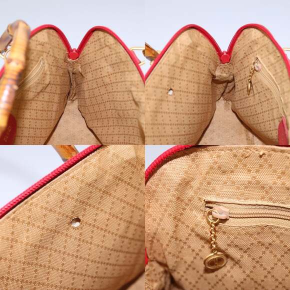 GUCCI Bamboo Hand Bag Suede Red 000 12740290 - Picture 12 of 13